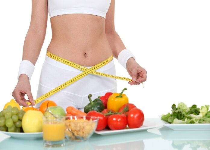 Table with useful weight loss products