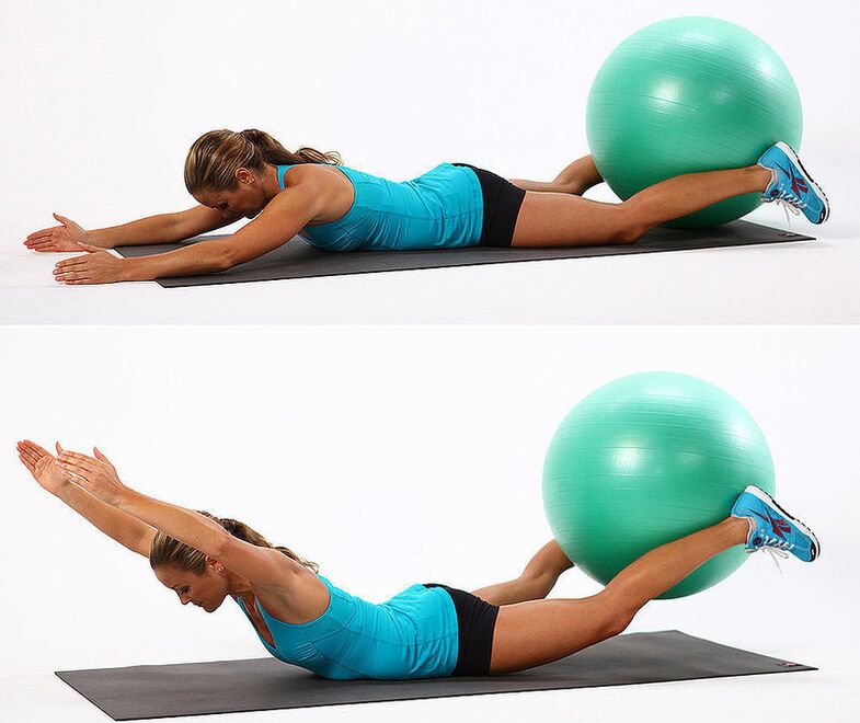 Exercise Boat with a ball for burning fat in the buttocks and thighs