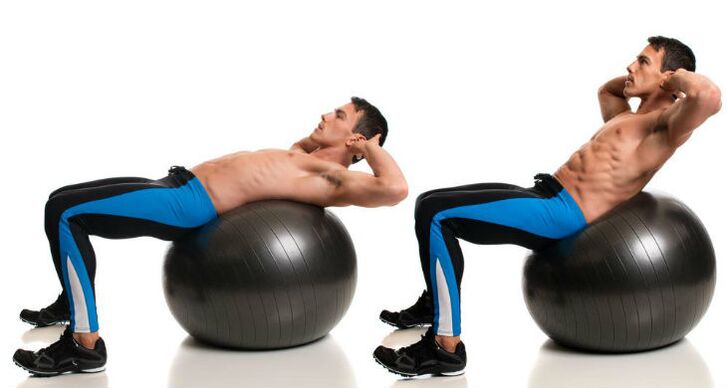 For the upper abdominal press, the ball curl is perfect