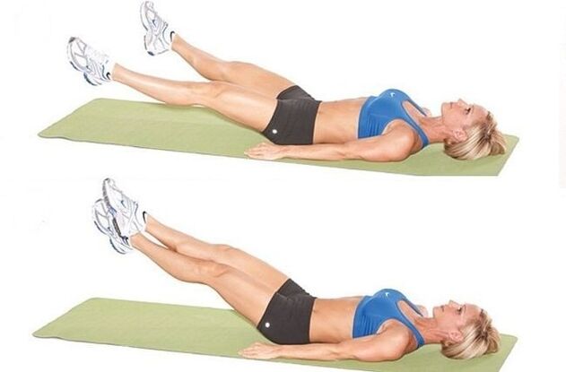 Scissors exercise for developing the abdominal muscles of the lower abdomen